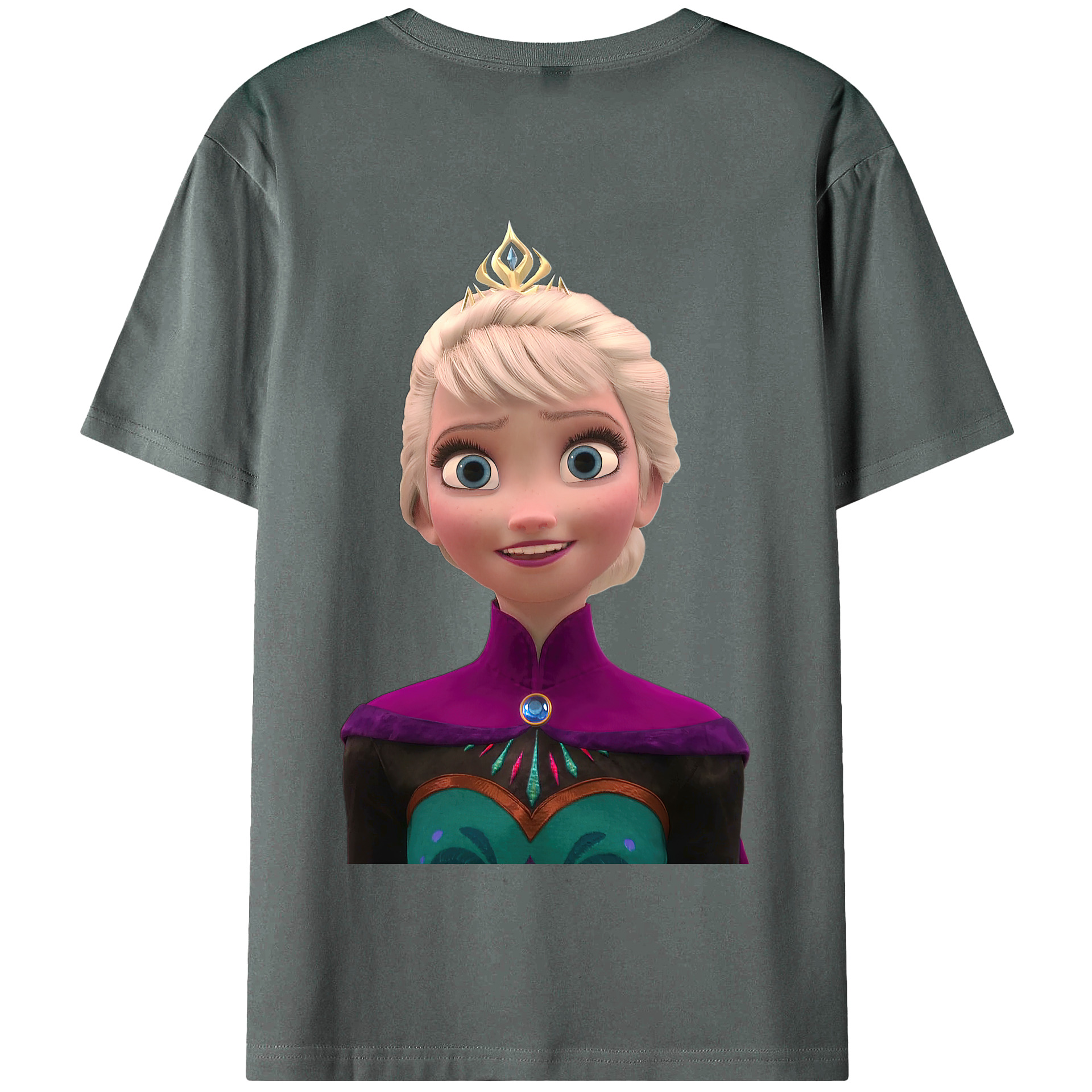 （画像用） アナと雪の女王 アンナ エルサ Frozen Anna Elsa 綿100％半袖Tシャツ（背面プリント）